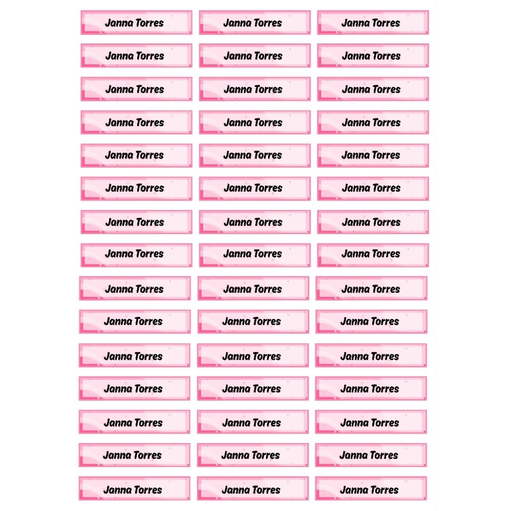 Personalized name label sticker 45 Pieces | Shopee Philippines