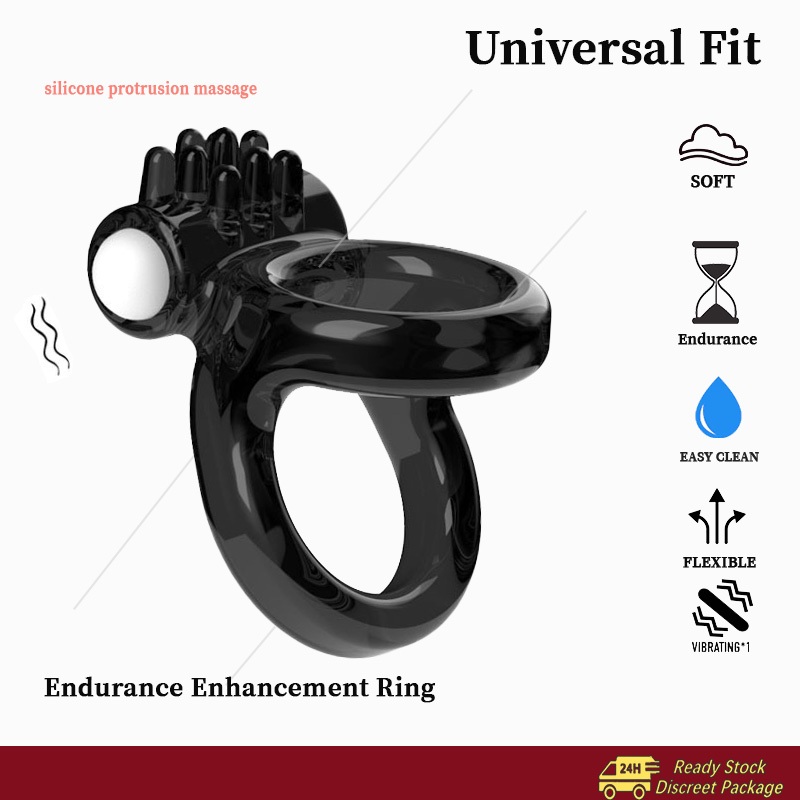 Vibrator Cock ring Penis For Man Delay Extend Endurance Soft Silicone  Adults Sex Toy For Men Black