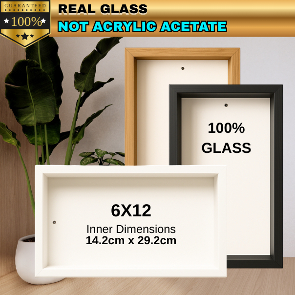 100% Real GLASS Shadow box Frames Box For Dried Flower Wooden Flower ...