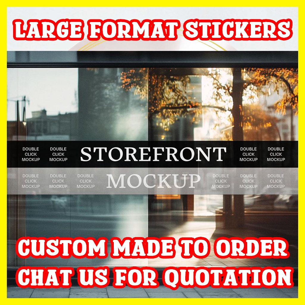 Custom made to order large format stickers for window walls and vehicle ...