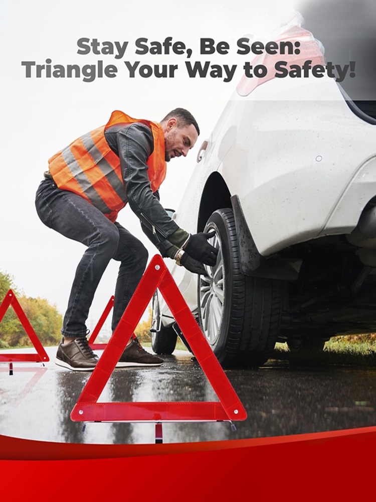 Practical Car Stop Sign Tripod Road Flasher Triang... – Grandado - View #3