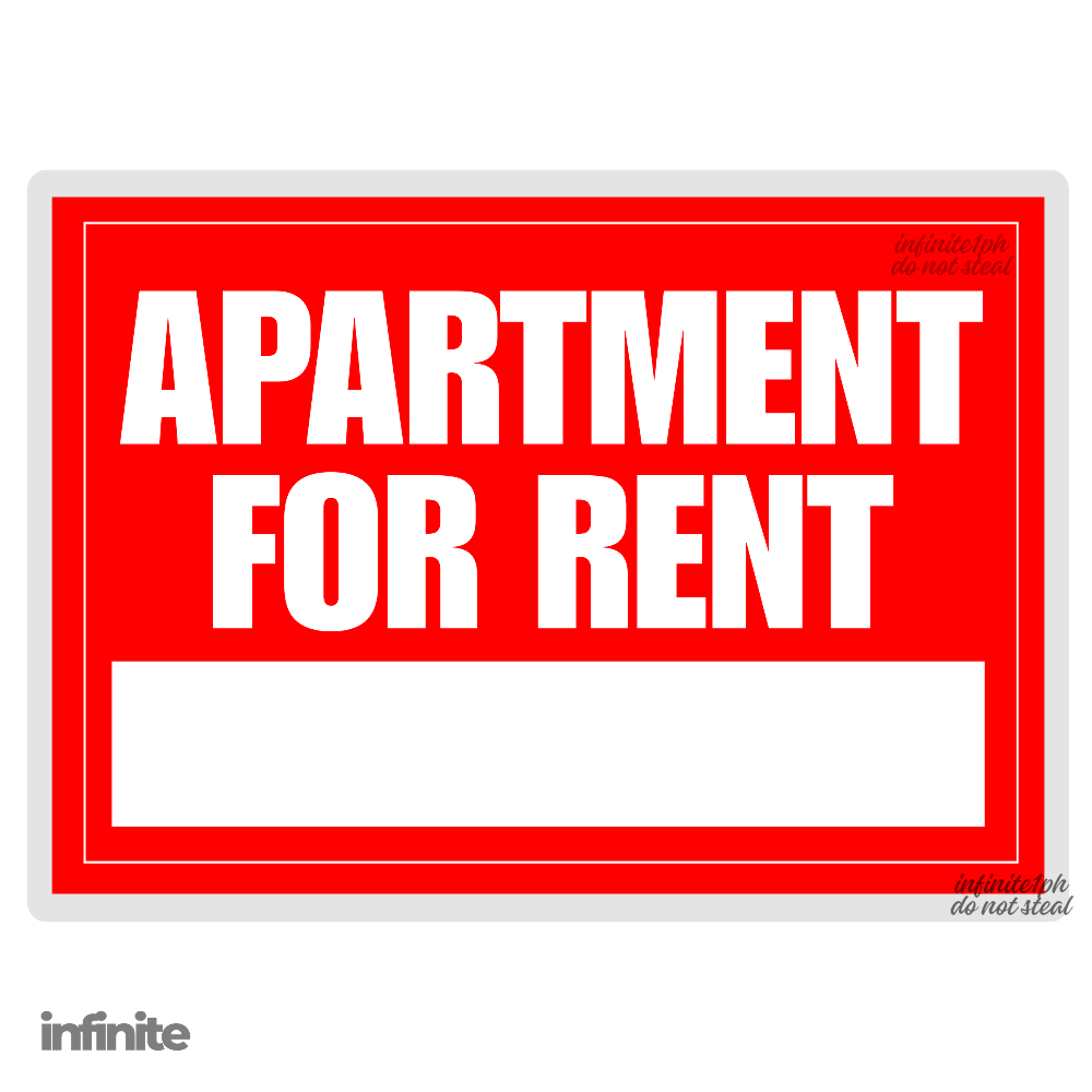 Apartment For Rent Laminated Sign Signage A4 A5 Size | Shopee Philippines