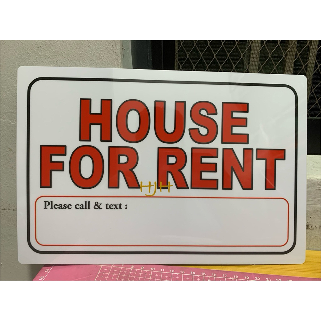 HOUSE FOR RENT red PVC Signage 7.8x11 inches | Shopee Philippines