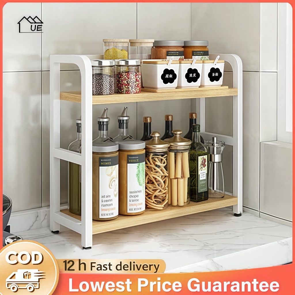 Condiments Rack Spice Rack Kitchen Organizer Condiments 2 Layer Kitchen ...