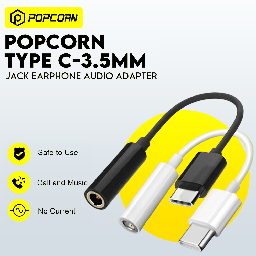 Popcorn USB C Adapter Type C to 3.5mm Aux Audio Jack Earphone Headphone ...