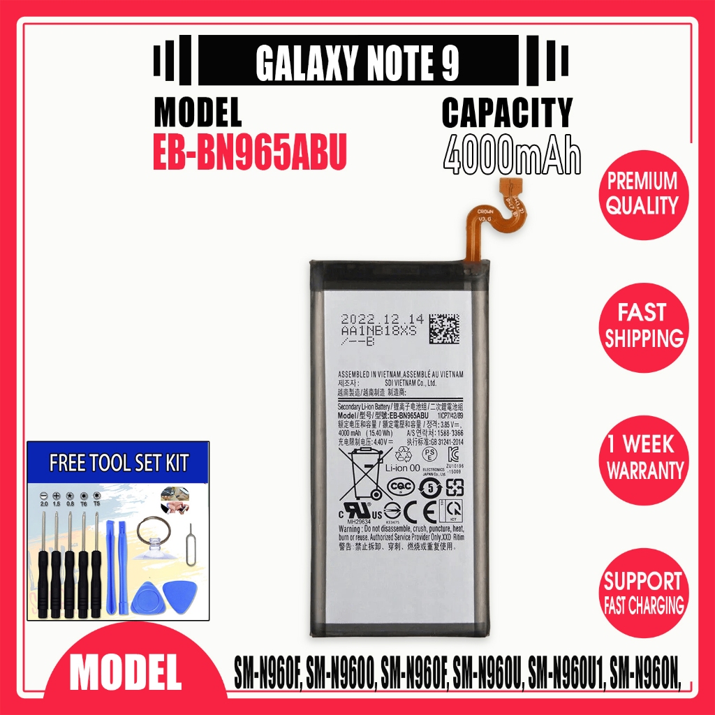 EB-BN95ABU BATTERY FOR SAMSUNG GALAXY NOTE 9 BATTERY MODEL EB-BN965ABU ...
