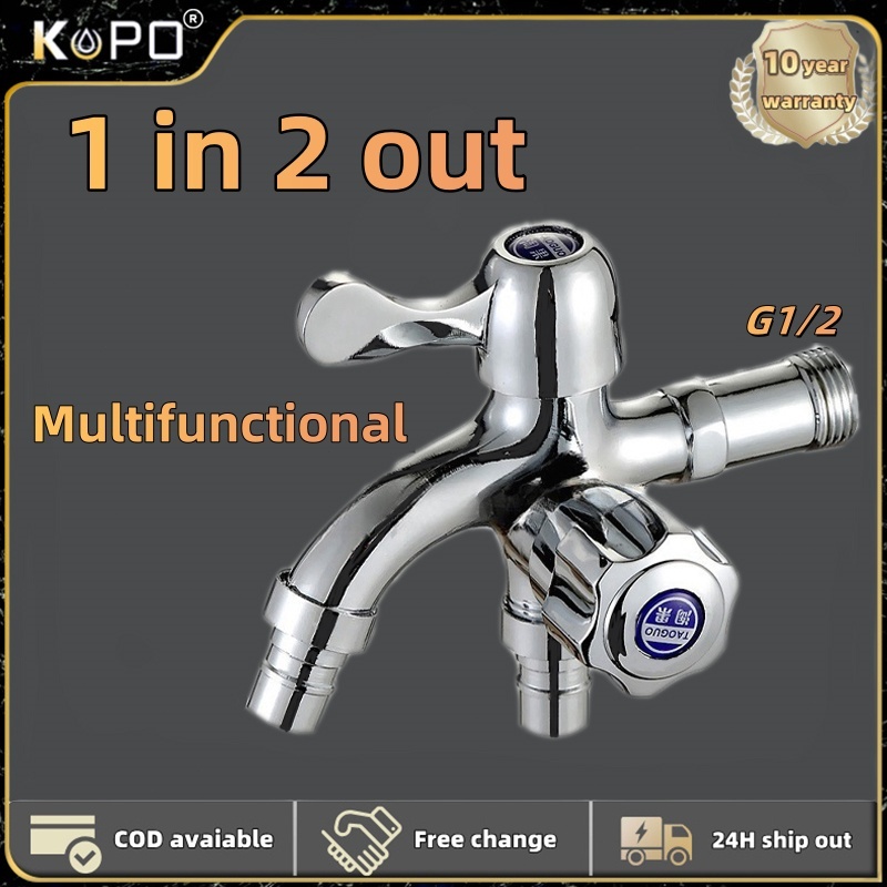 1In2 304 Stainless Steel Washing Machine Double Open Tap Dual Function ...
