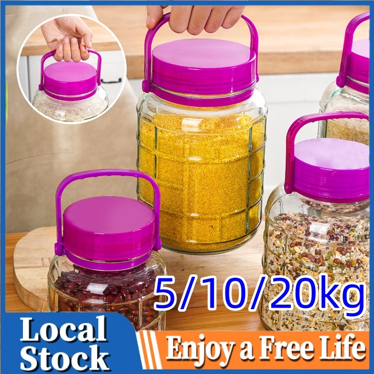 rice dispenser aesthetic10kg/5kg capacity rice storage container rice ...