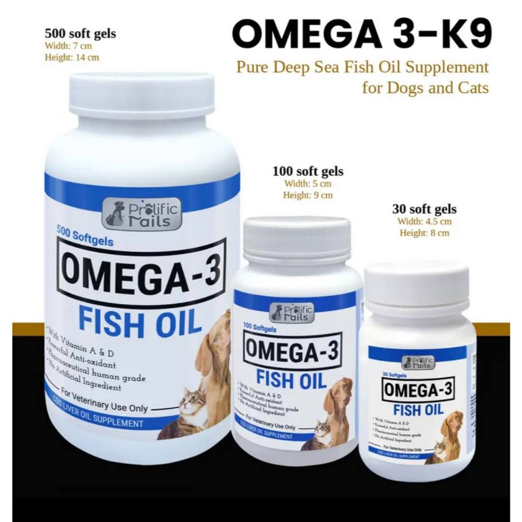 Dog Cat Dogs Cats 100pcs Soft Gels Omega 3 Fish Oil K9 All Stages