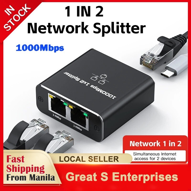 Gse rj45 network 1000mbps splitter 1 divided into 2 gigabit ethernet