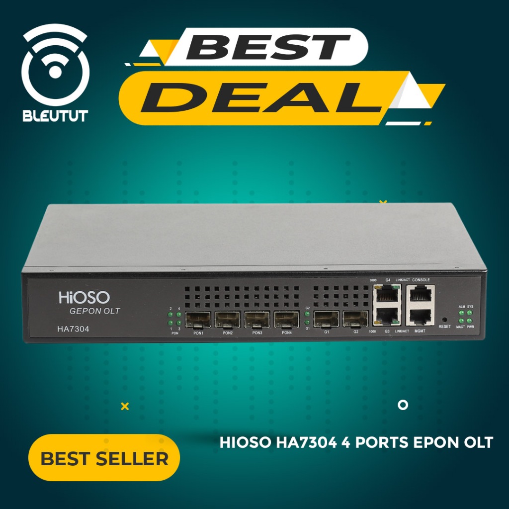 HIOSO HA7304 4 PORTS EPON OLT WITH PON MODULE PX20+++ with 9db | Shopee ...