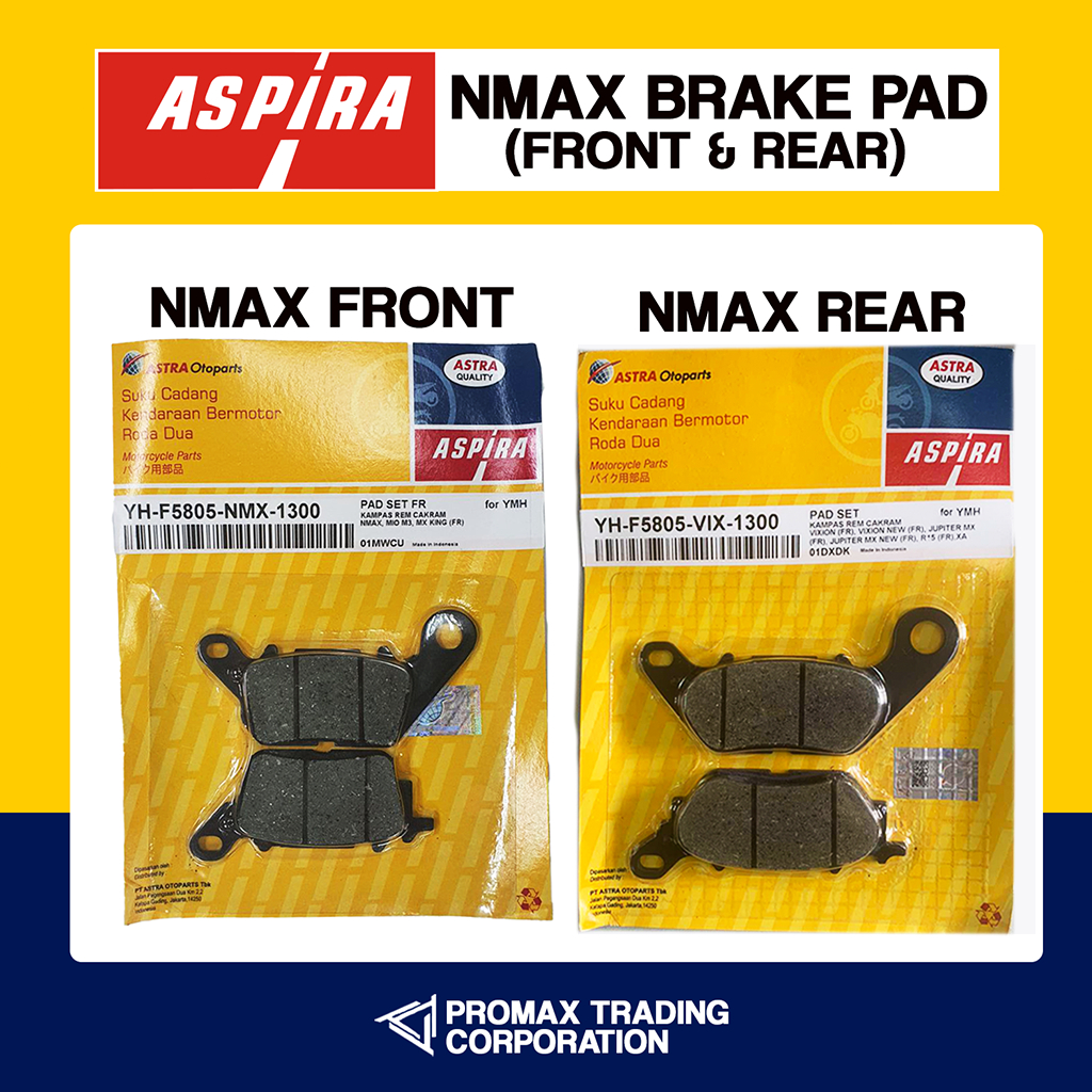 [FOR NMAX V1 V2 FRONT & REAR] ASPIRA (Astra Otoparts) Brake Pad ...
