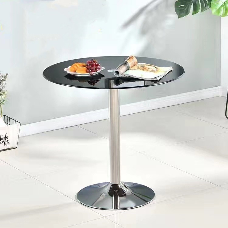 Nordic round tempered glass table, reception table, coffee table