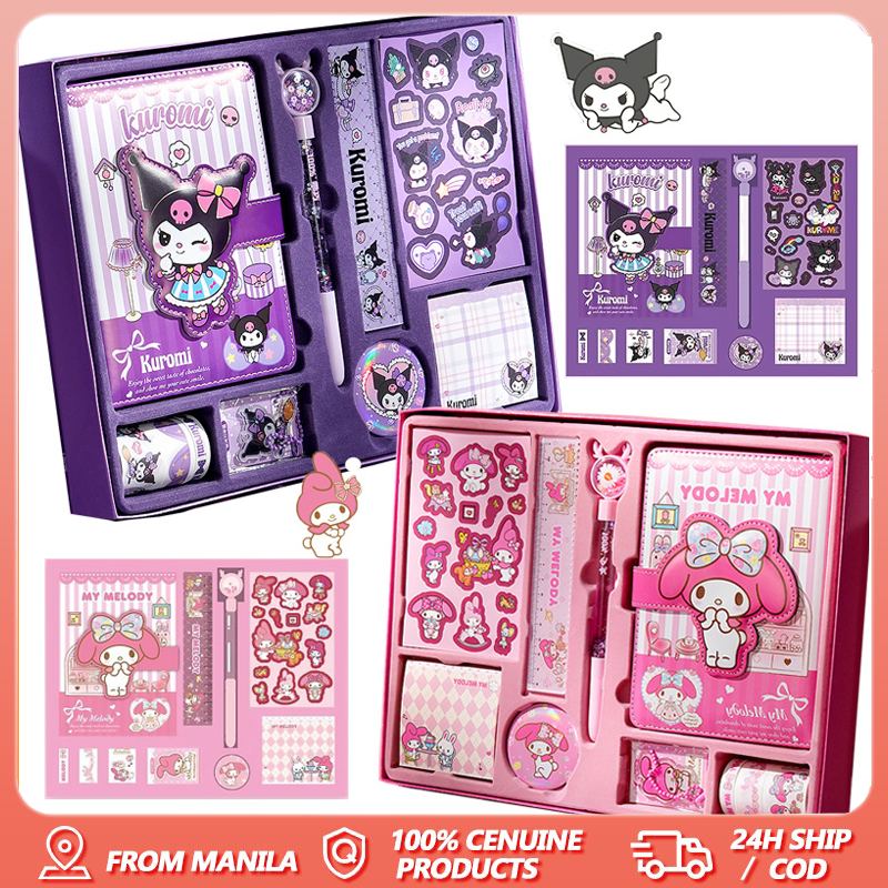 Cute Sanrio Notebook Cartoon Kuromi Melody Large Gift Box Set Handbook ...