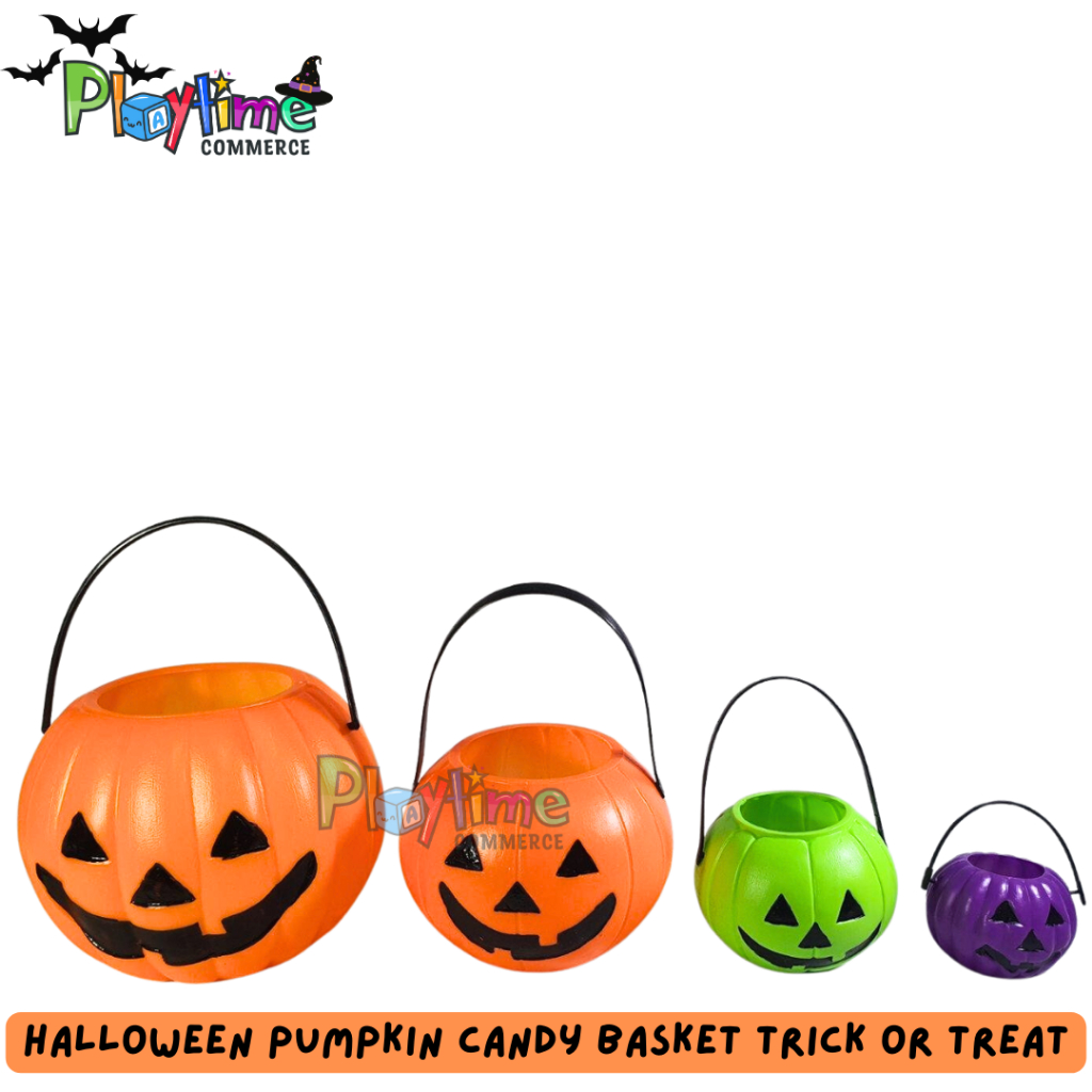 Anding's Halloween Pumpkin Pail Trick or Treat Bag Costume Candy Basket ...