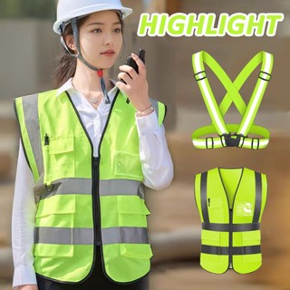 Reflective Vest Adjustable Reflector Sando Work Vest High Visibility ...