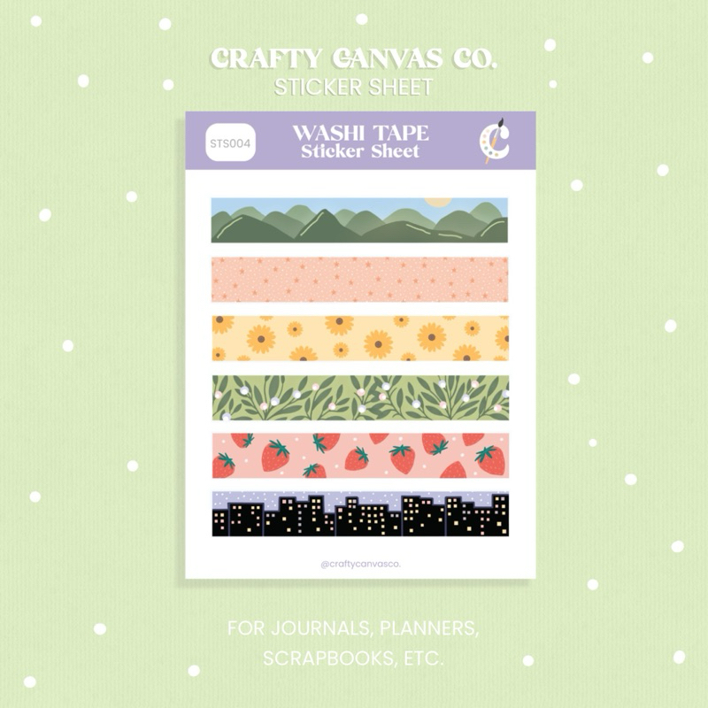 Washi Tape Sticker Sheet for Journaling, Planning, ETC. | Shopee ...