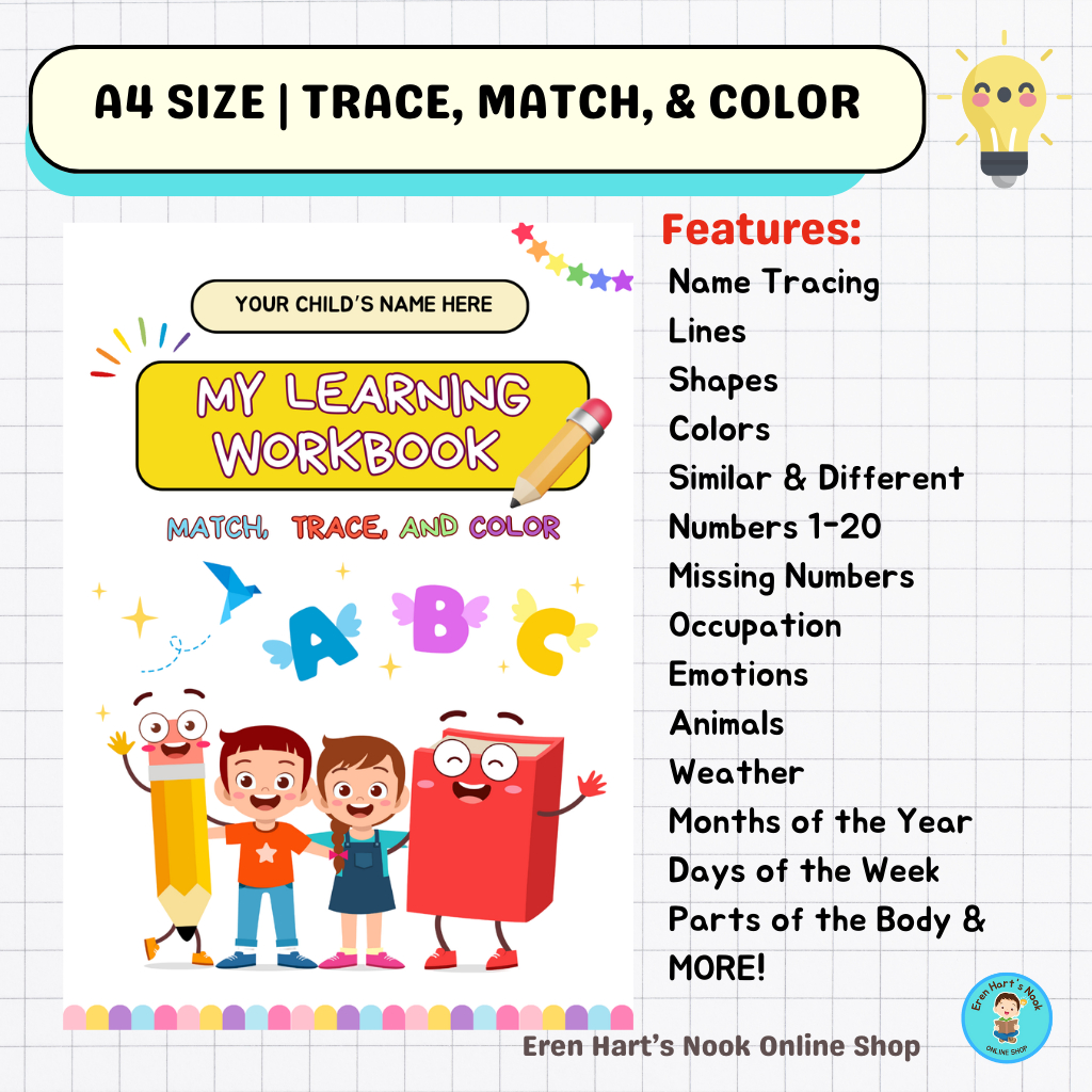 100 PAGES PERSONALIZED MY LEARNING WORKBOOK | TODDLERS | NURSERY ...