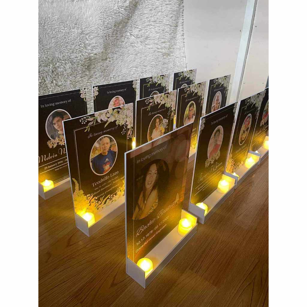 Customized Lapida / Memorial Display with LED Candle | Shopee Philippines