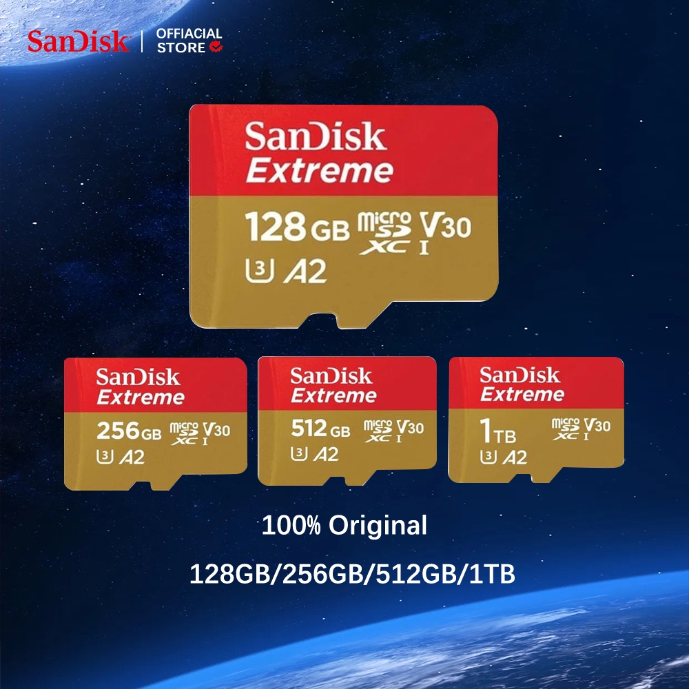 Sandisk Memory Card Extreme Micro SD Card 1TB/512GB/256GB/128GB SD Card