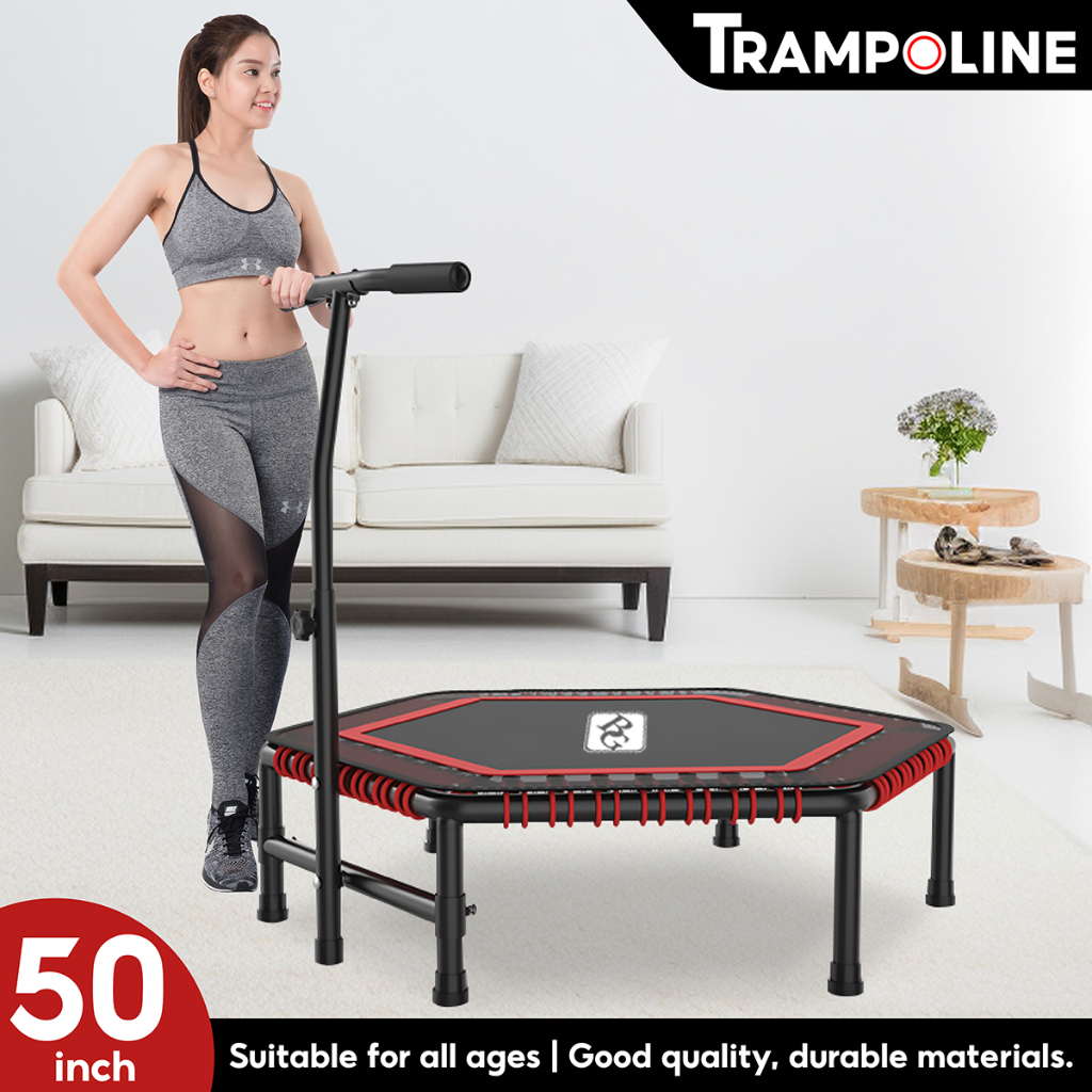 BettergrowphTrampoline Indoor Outdoor Fitness Bounce Bed W/Adjustable ...