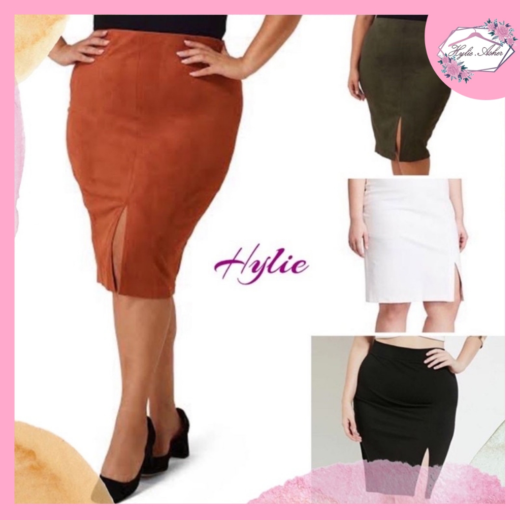 Plus size pencil skirt below knee best sale