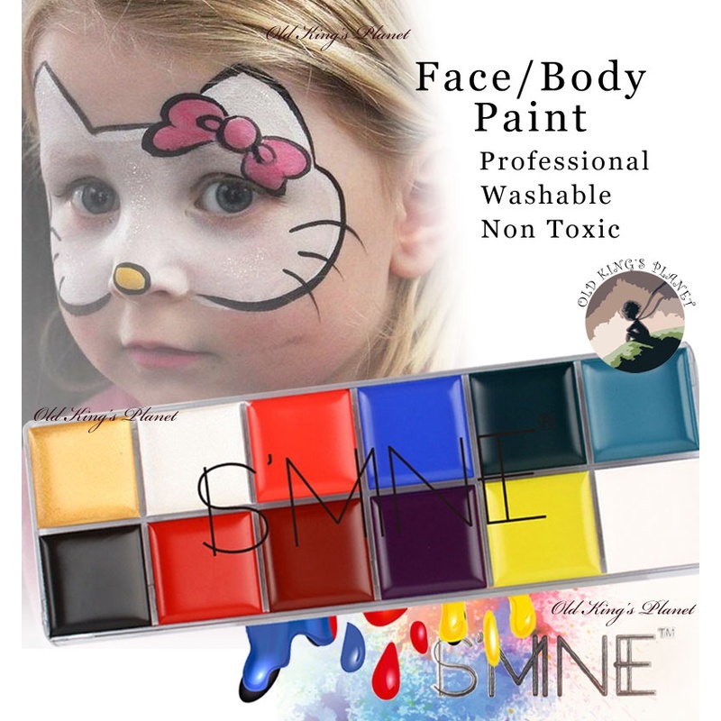 12 Colors Face Body Paint Oil Set Safe Face Body Paint Palette for ...