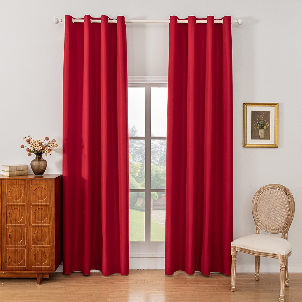 COD Blackout Plain Kurtina Pink Design Window Door with Ring Shading ...