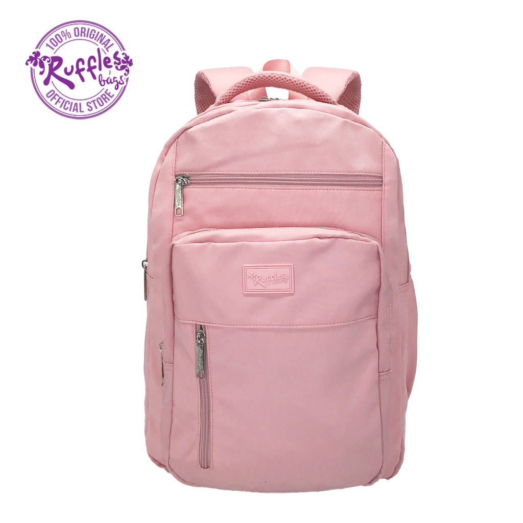 Ruffles Bags Janice 17inch Backpack 2 (Black, Old Rose, Peach, Gray