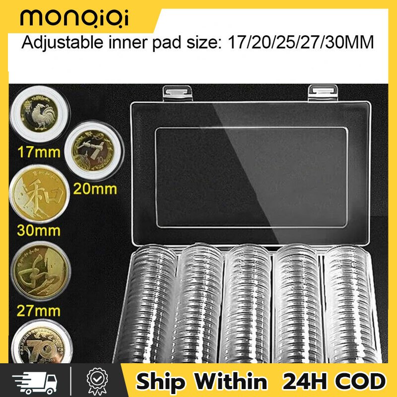 100Pcs/Lot Coin Holder Capsules Clear Case Box For Coin Collection ...