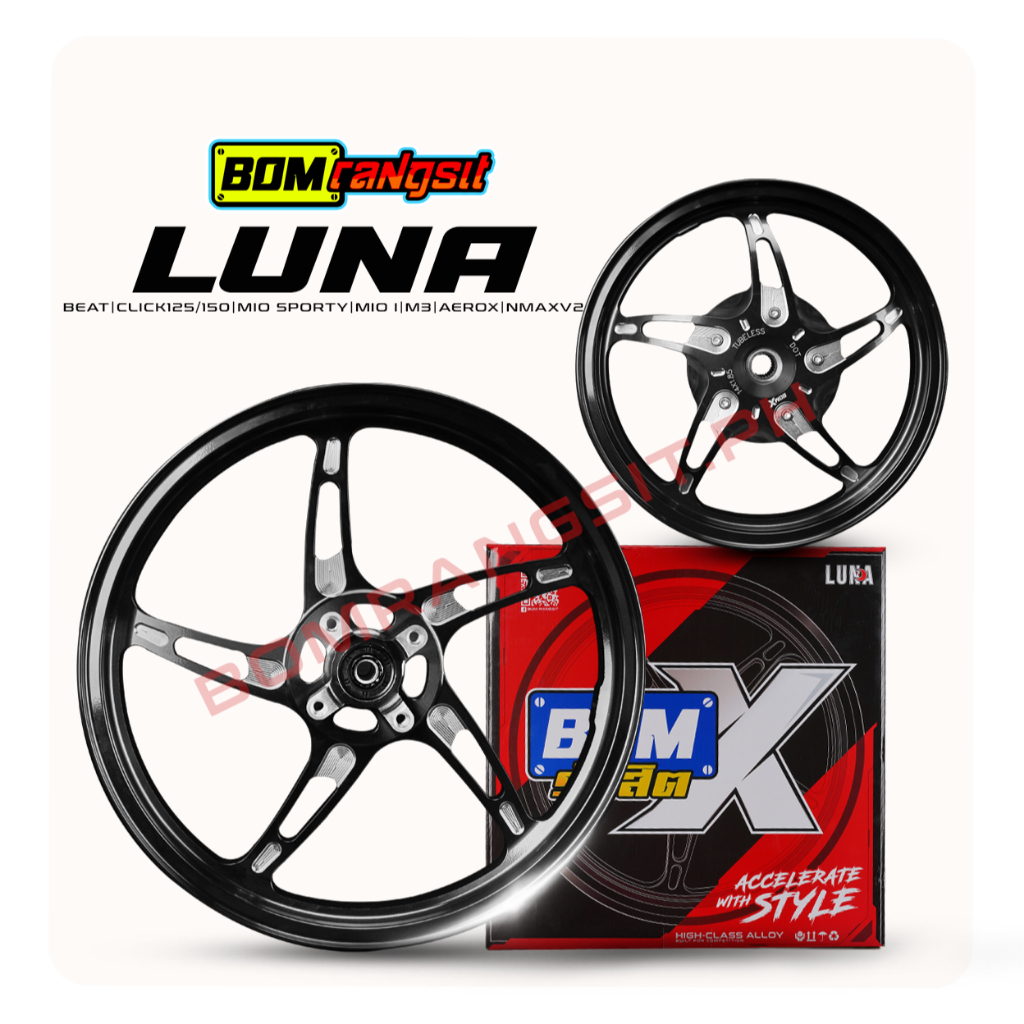 BOM RANGIST BOMX LUNA MAGS CNC CLICK 125/150 x14 5 Spokes Motorcycle ...