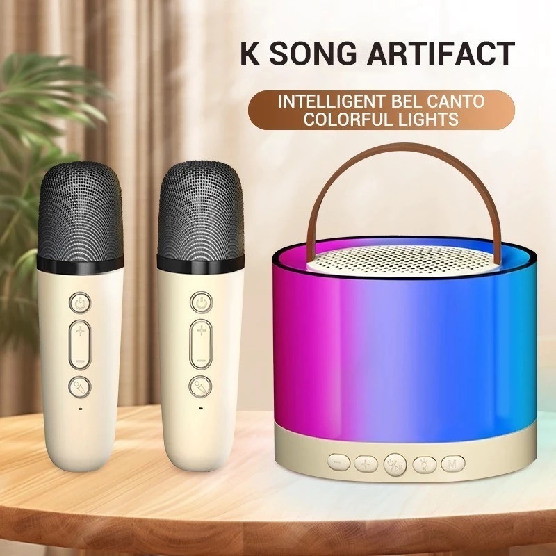 Mini Karaoke Wireless Audio Speaker Bluetooth Microphone Portable Home ...