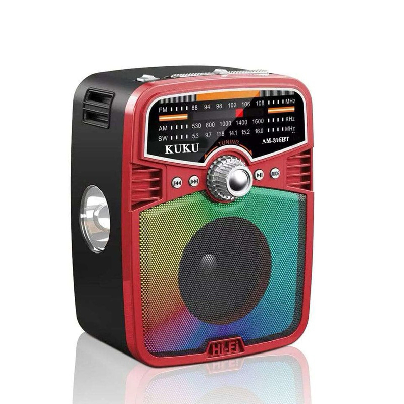 KUKU Rechargeable BLUETOOTH AM/FM Radio with USB/SD/TF MP3 Player AM