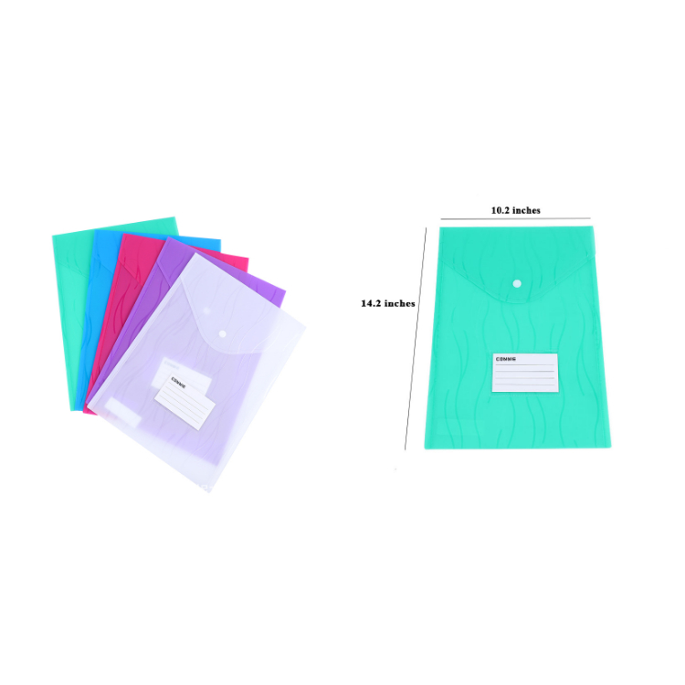 Connie Portrait Plastic Envelope Document Bag Snap button file bag ...