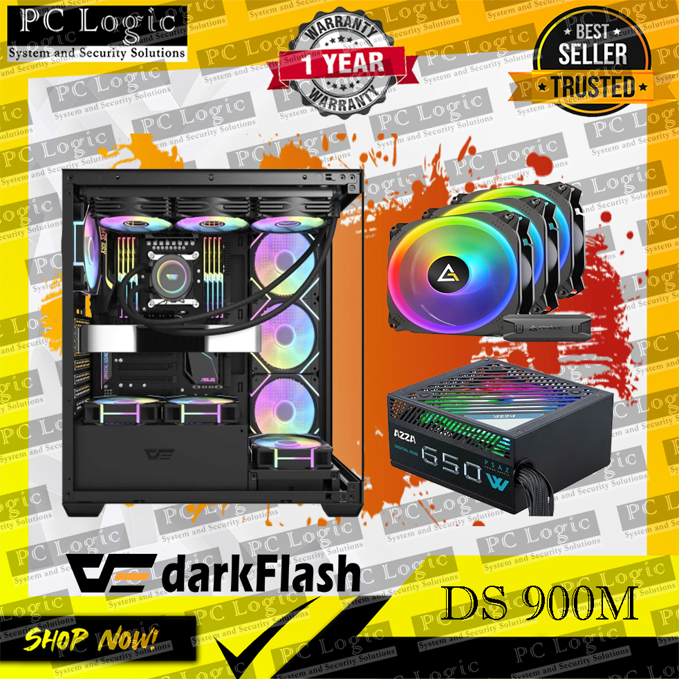 PC LOGIC | DS900M BLACK DARKFLASH DS900M BLACK TEMEPERED GLASS ...