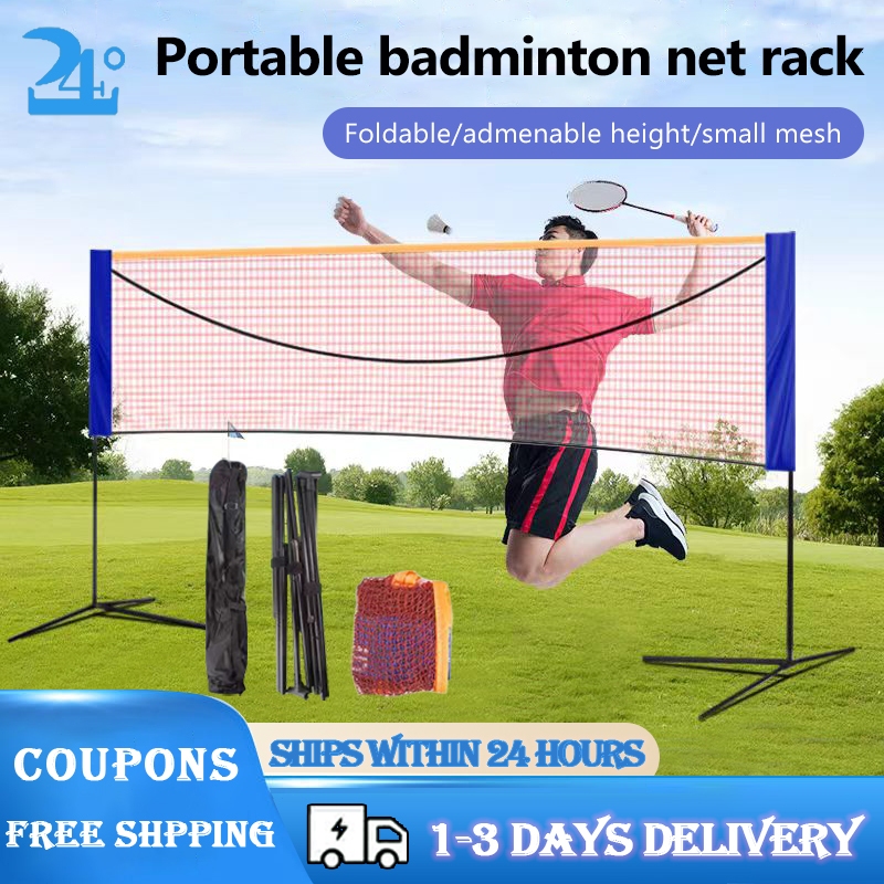 Portable Badminton Net Set With Stand and Carry Bag Folding Volleyball