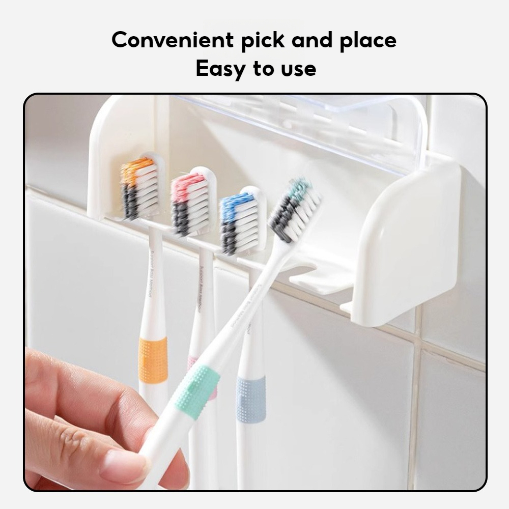 Toothbrush Holder Punch-free Wall-mounted Toothpaste Holder Toothpaste ...