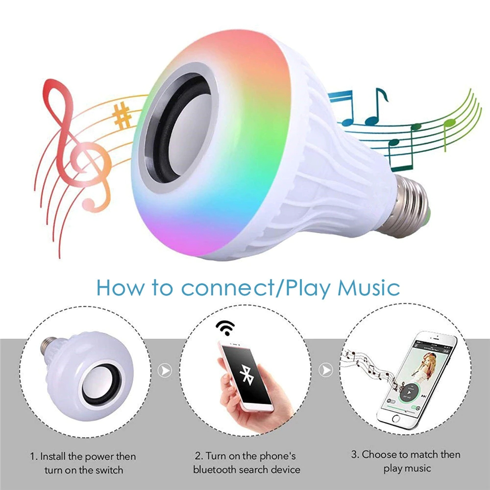 Light Bluetooth Bulb Speaker Music Audio with Sound Function Smart 15W ...
