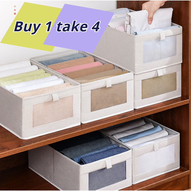 【Buy 1 take 4 Free】 Large Capacity Clothes Storage See-through Storage ...