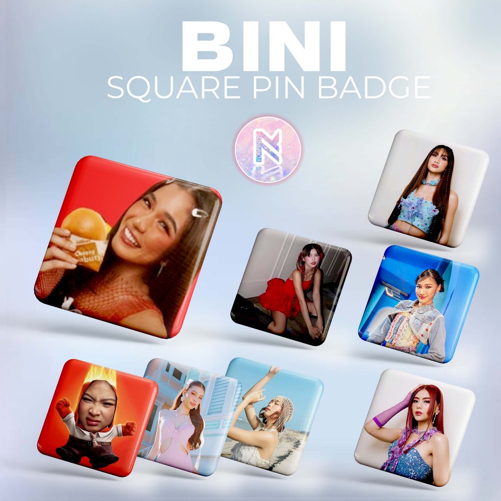 BINI SQUARE PIN BADGE (OPEN FOR CUSTOMIZE) DECOR | Shopee Philippines