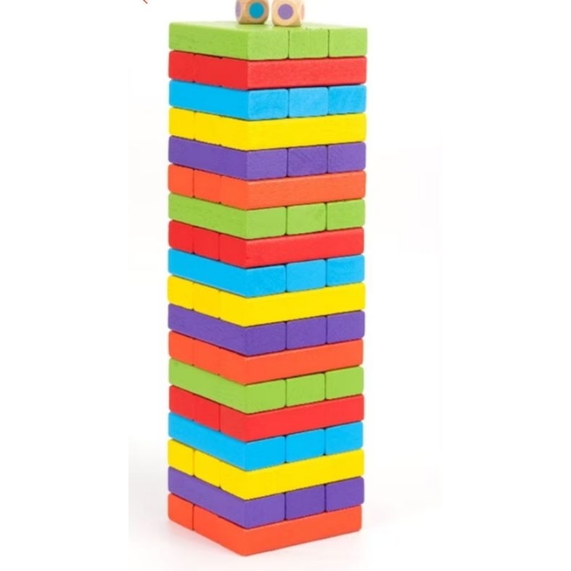 WOODEN JENGA COLORED 51 PCS Shopee Philippines
