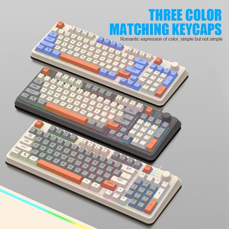 XUNFOX K82 mixed ledlight 94 key contrast color wired mechanical ...