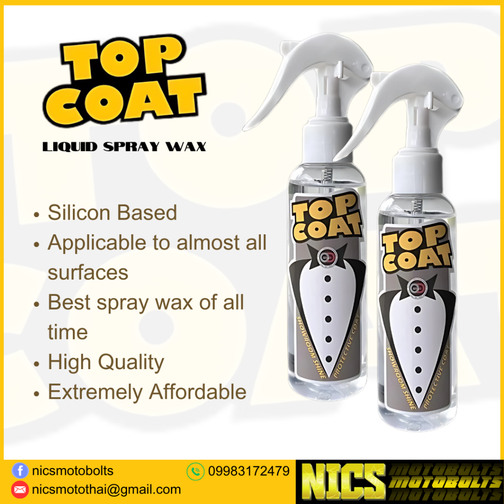 nicsmotobolts TOP COAT/TOPCOAT LIQUID SPRAY WAX 150 ML FOR MOTORCYCLE
