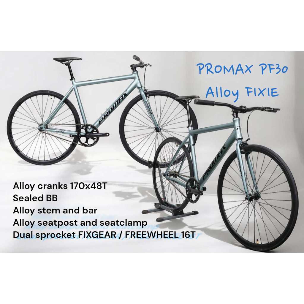 PROMAX FIXIE BIKE PF30 ALLOY FRAME AND PARTS, WITH RISER BAR | Shopee ...