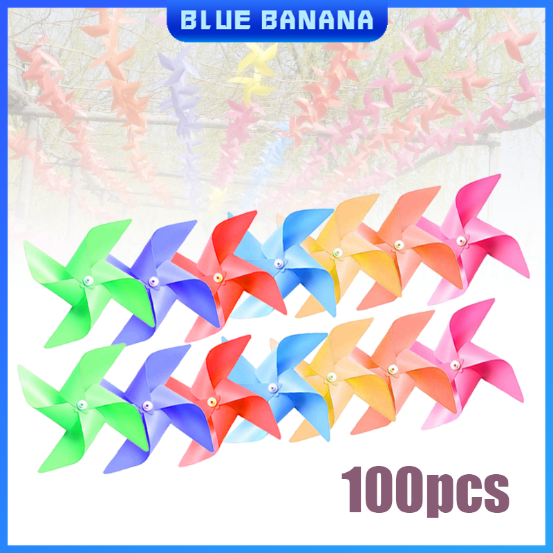 100Pcs Colorful Pinwheels Fiesta Banner 30M Wire Hanging String ...
