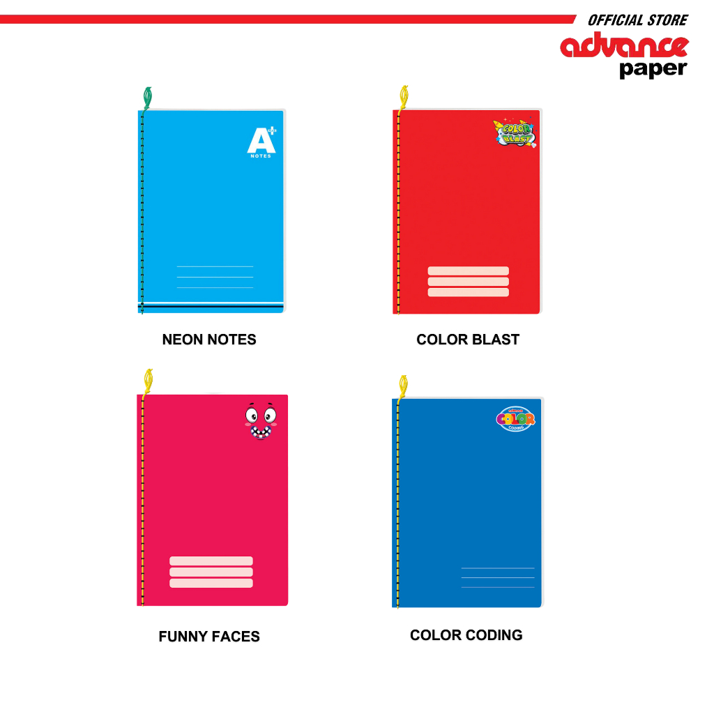 Advance Yarn Notebook 80 lvs. - Generic Designs Plain Colors Assorted ...