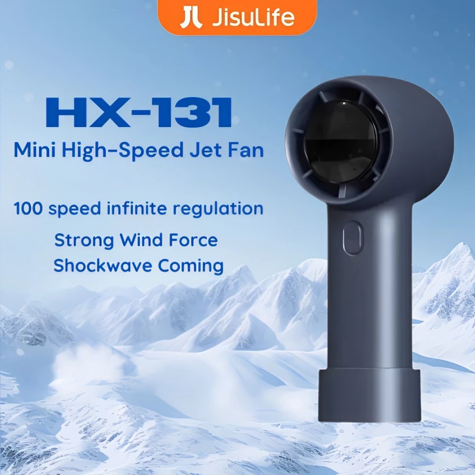 JISULIFE Mini Portable Jet Fan Rechargeable USB Fans With 5 Gears ...