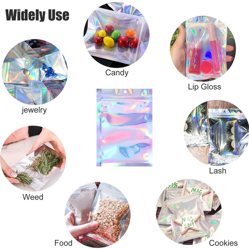 50pcs In Bulk Holographic pouch Laser Storage Bag Wholesale Idea Gift ...