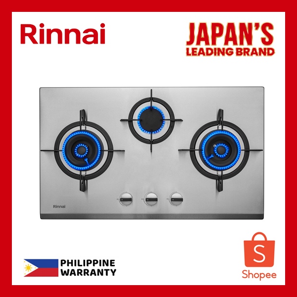Rinnai RB38HS Three Burner Stainless Builtin Hob Shopee Philippines