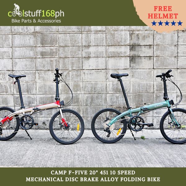 CS168ph UPGRADED CAMP F Five 20 451 10 Speed Disc Brake Alloy Folding Bike with FREE HELMET Shopee Philippines